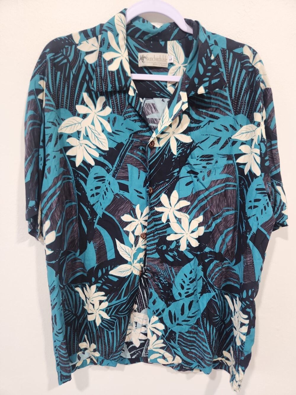 Sandwich Isle Clothing Company Vintage Hawaiian Shirt Made in Hawaii Aloha L